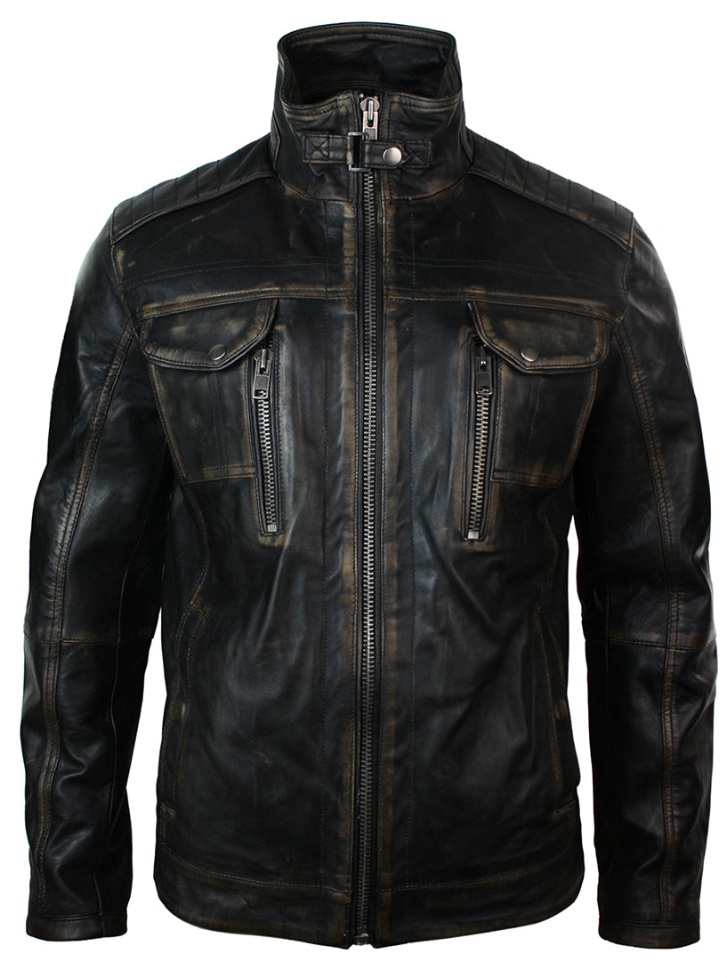 

Куртка Toronto из мытой кожи TruClothing, черный