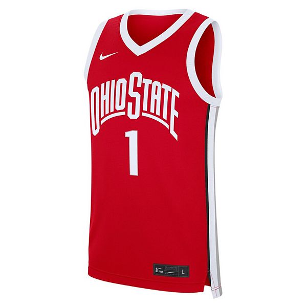 Мужская дорожная реплика футболки Ohio State Buckeyes #1 scarlet Nike — фото 3
