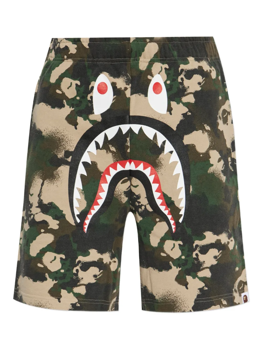 

Шорты с камуфляжным принтом и акуловой головой A BATHING APE, зеленый
