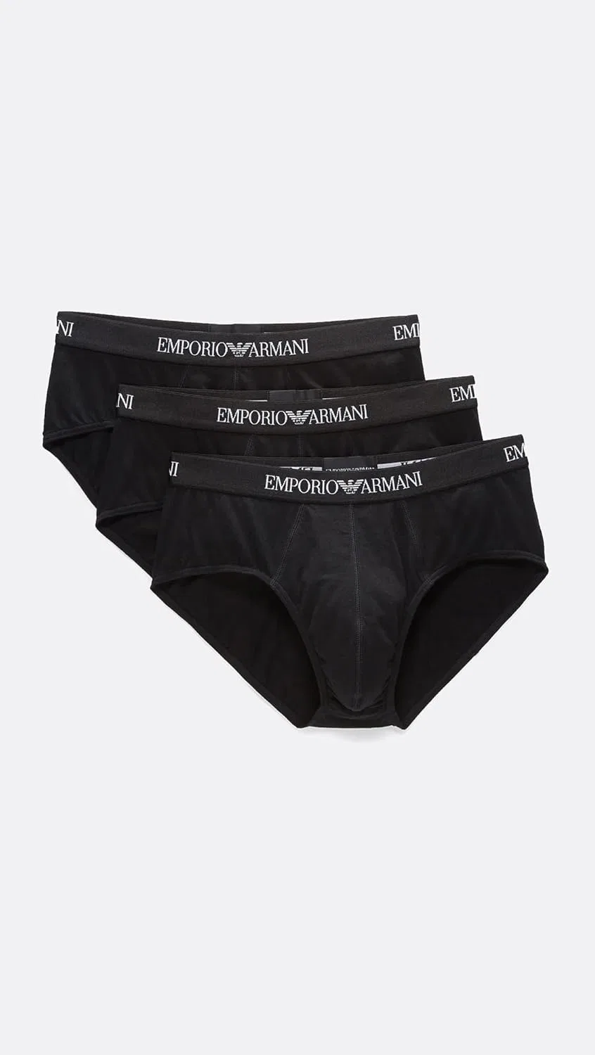 Трусы хлопковые Emporio Armani, черный — фото 2