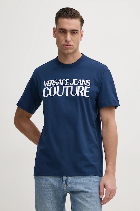 

Хлопковая футболка Versace Jeans Couture, темно-синий