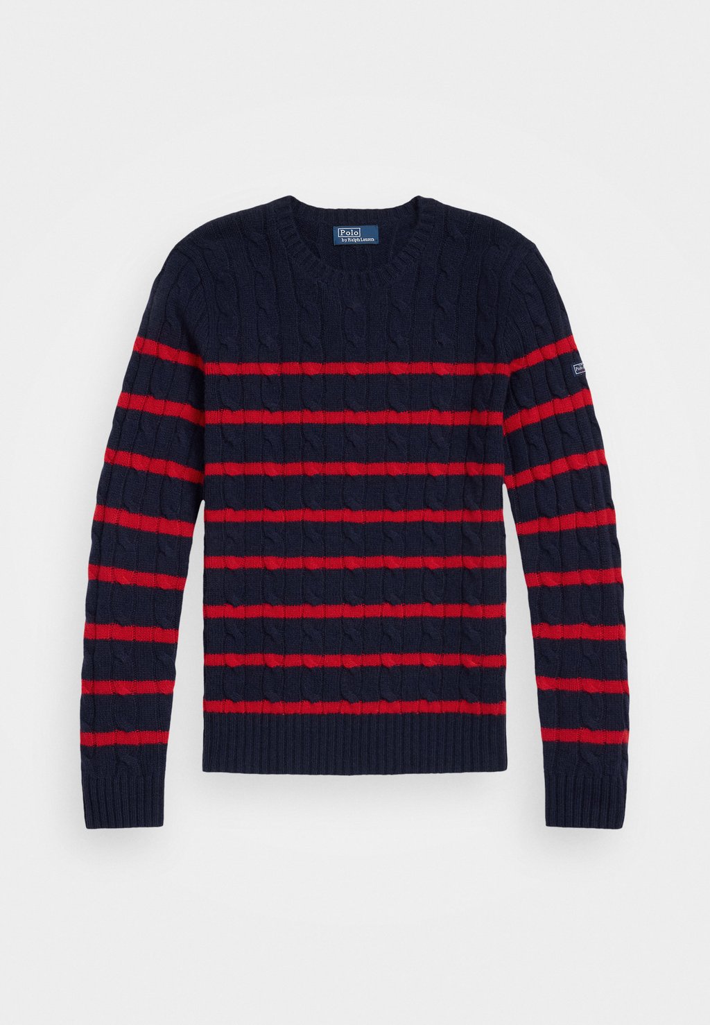 

Джемпер STRIPED CABLE WOOL-CASHMERE SWEATER Polo Ralph Lauren, красный