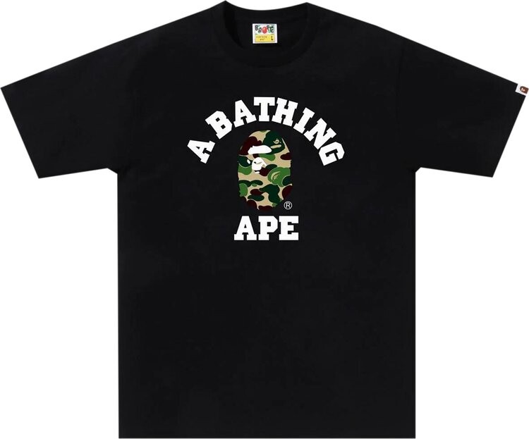 

Футболка BAPE ABC Camo College 'Black/Green', черный