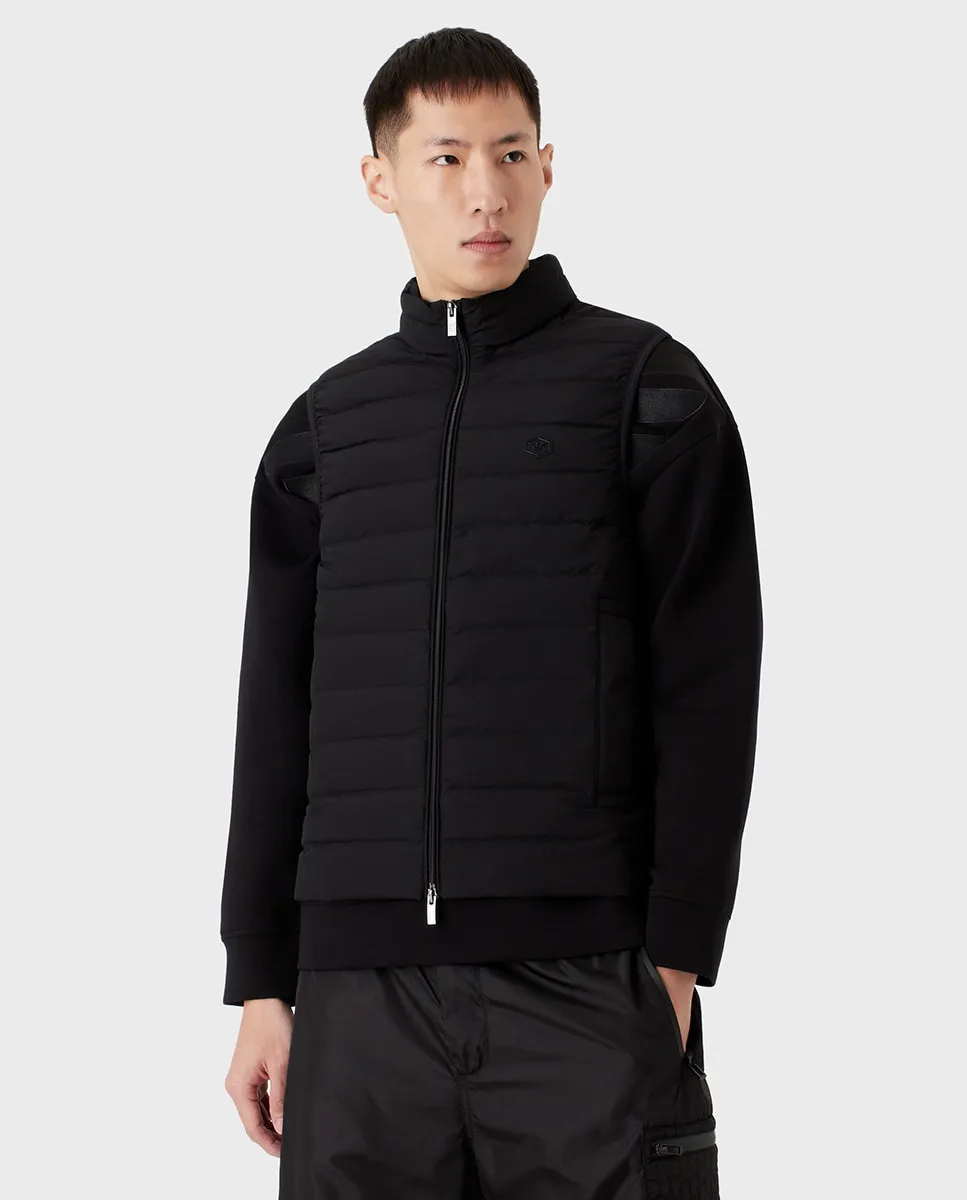 

Мужской стеганый жилет с перьями Emporio Armani, черный