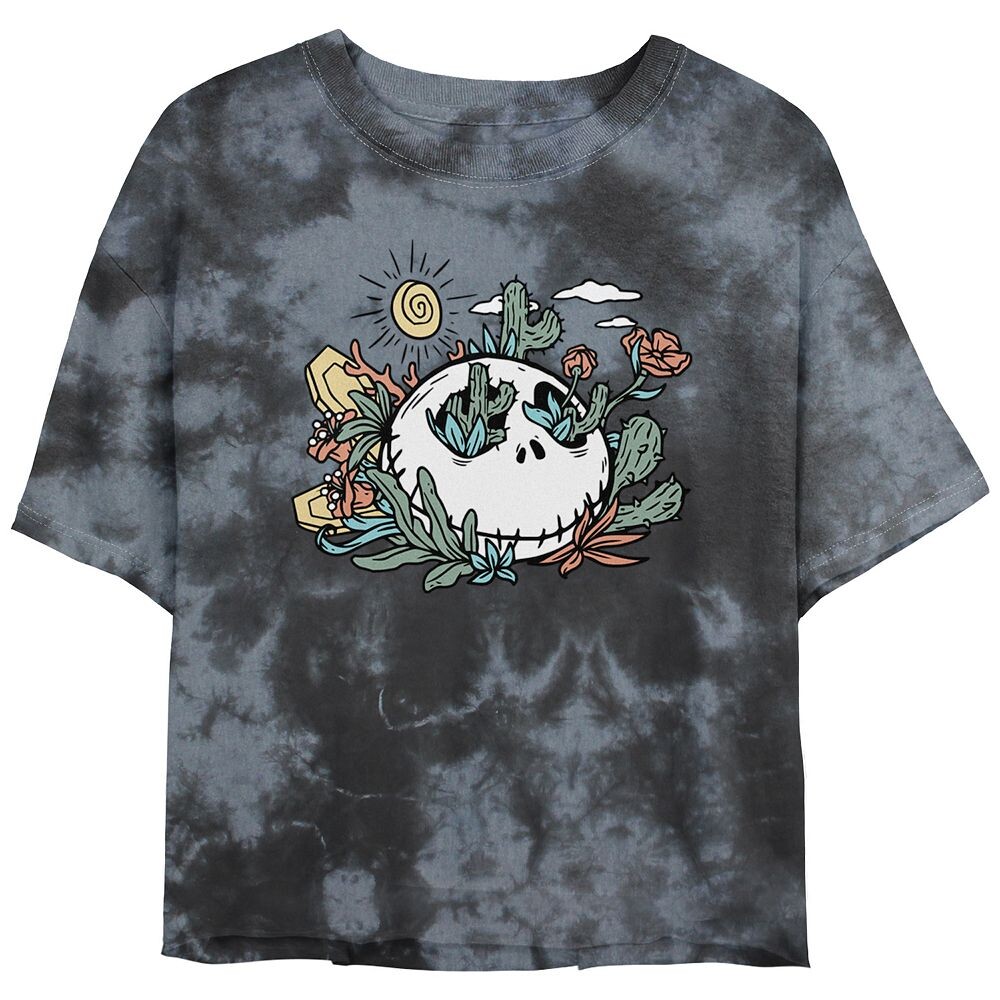

Укороченный топ Disney's The Nightmare Before Christmas с цветочным принтом Desert Jack, футболка Bombard Wash для детей с рисунком, цвет Black Charcoal