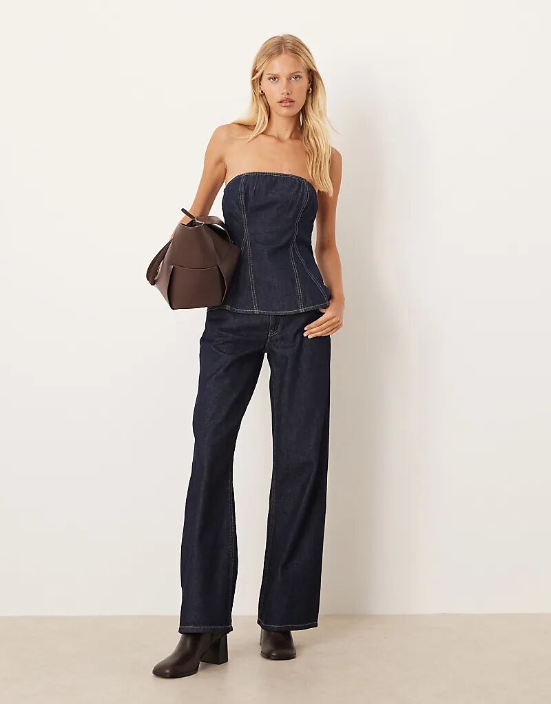 

Прямые джинсы Mango из 100% хлопка цвета индиго