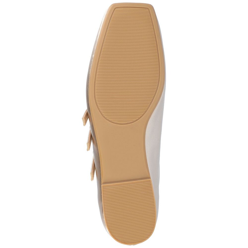 Женские туфли на плоской подошве из пены с квадратным носком Journee Collection Darlin Tru Comfort с несколькими ремешками, белый — фото 3