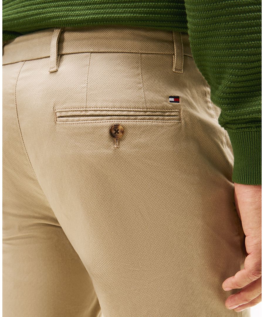 Мужские брюки Denton Printed Structure Slim Fit Tommy Hilfiger, Beige — фото 3