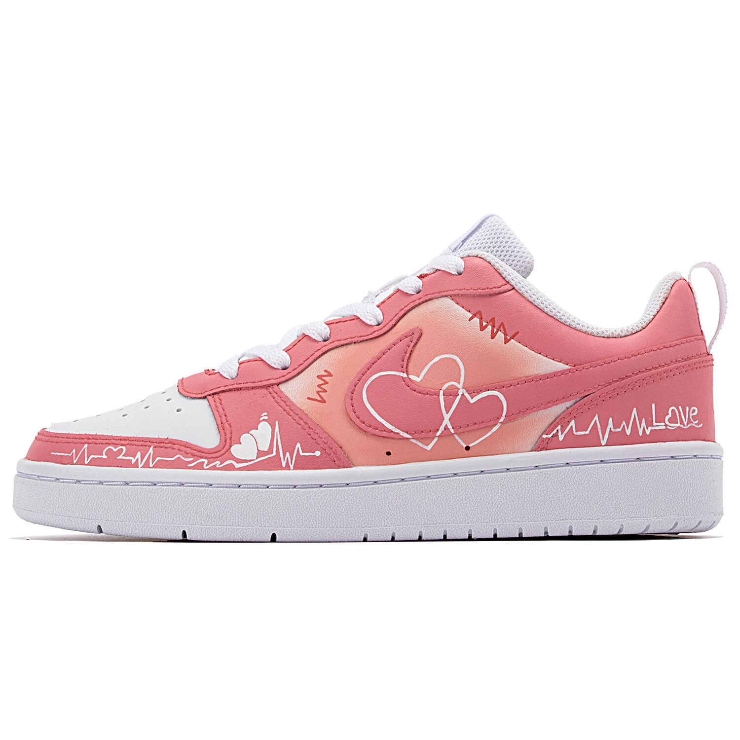 

Кроссовки Nike Court Borough Skateboard Shoes Women's Low-Top Pink/White, Белый, Кроссовки Nike Court Borough Skateboard Shoes Women's Low-Top Pink/White