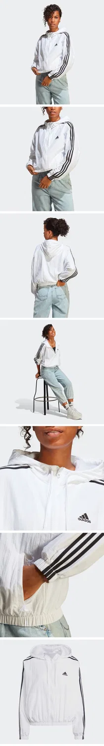 Женская ветровка Essential 3S из тканого материала белая от Adidas — фото 4