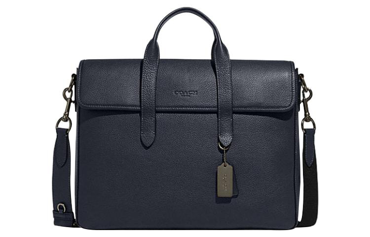 

COACH Кожаный портфель Салливан Сумка через плечо Мужская большая черная синяя