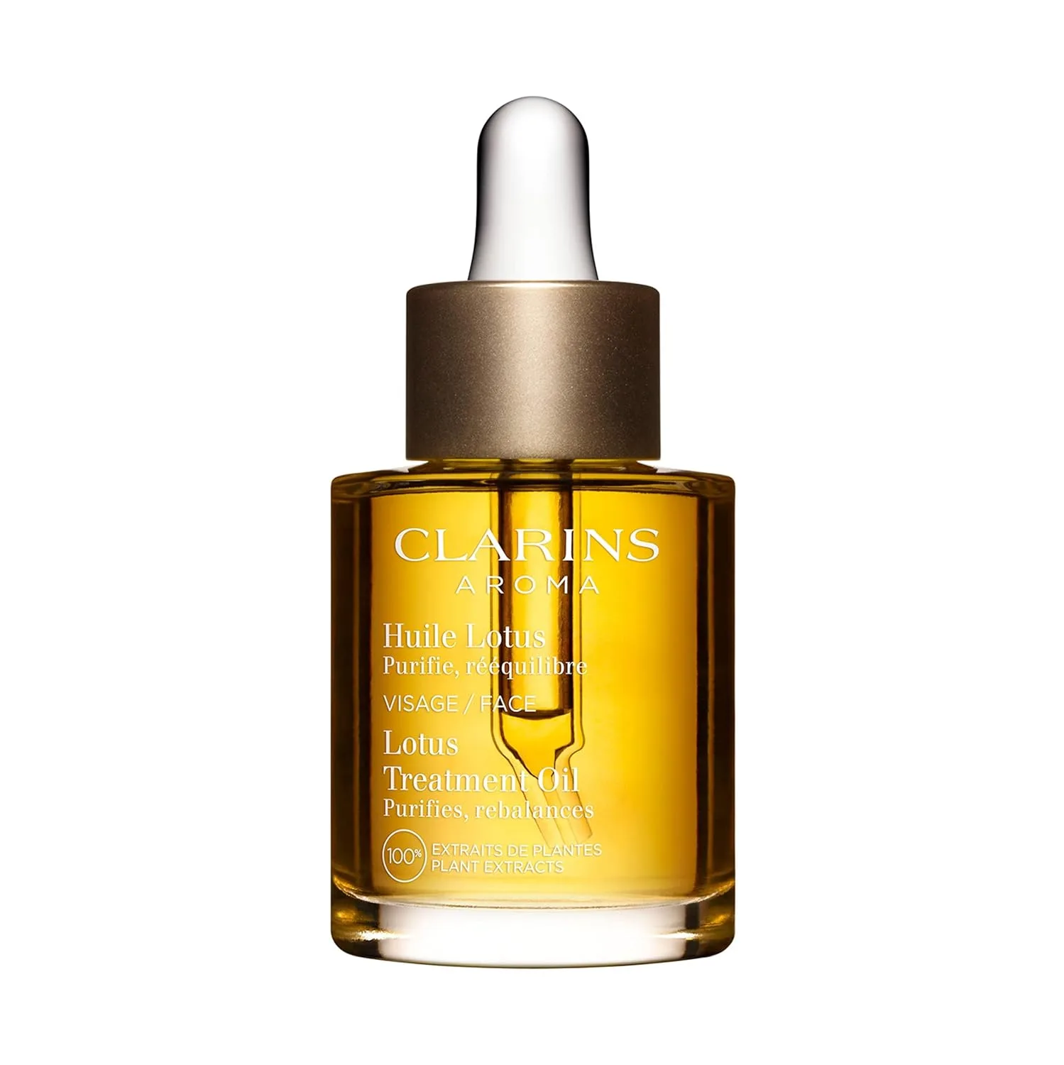 Масло для лица Clarins — Lotus Face Oil Treatment увлажняет, тонизирует и балансирует кожу, сужает поры, уменьшает