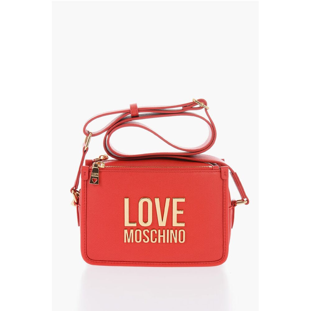 

Сумка для фотокамеры LOVE из текстурированной искусственной кожи с золотым логотипом Moschino, красный