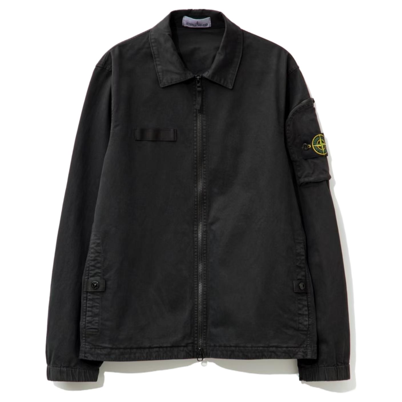 

STONE ISLAND Куртка с логотипом на молнии, Black