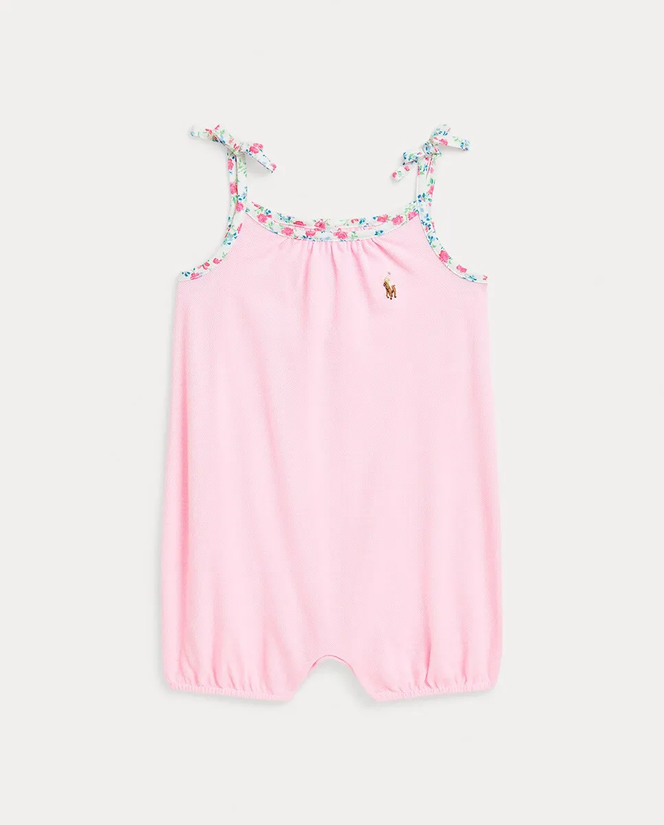 

Девочка хлопковый комбинезон с вышитой лошадкой Polo Ralph Lauren, цвет Rosa