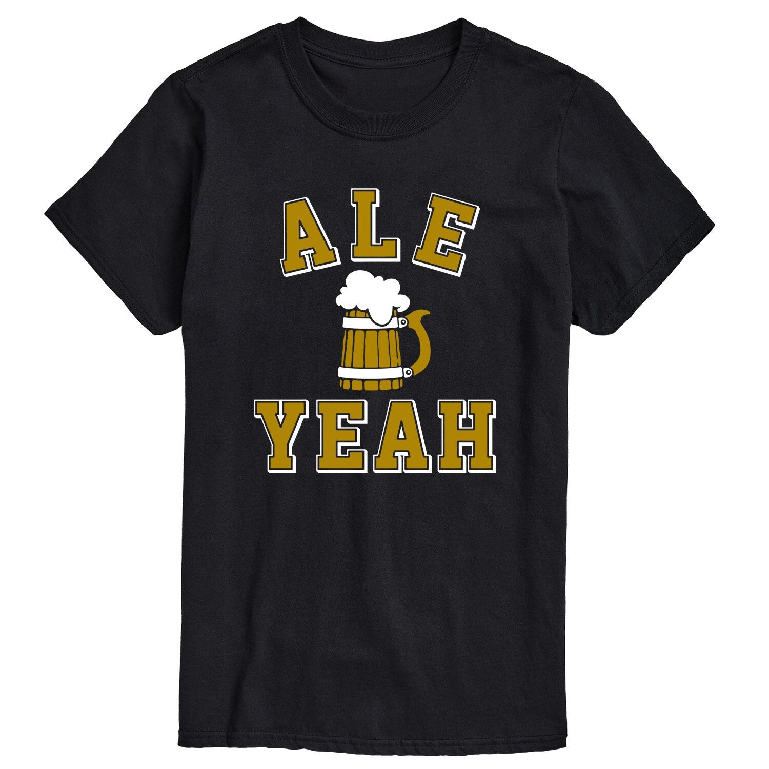 

Футболка Big & Tall Ale Yeah с графическим рисунком License, черный