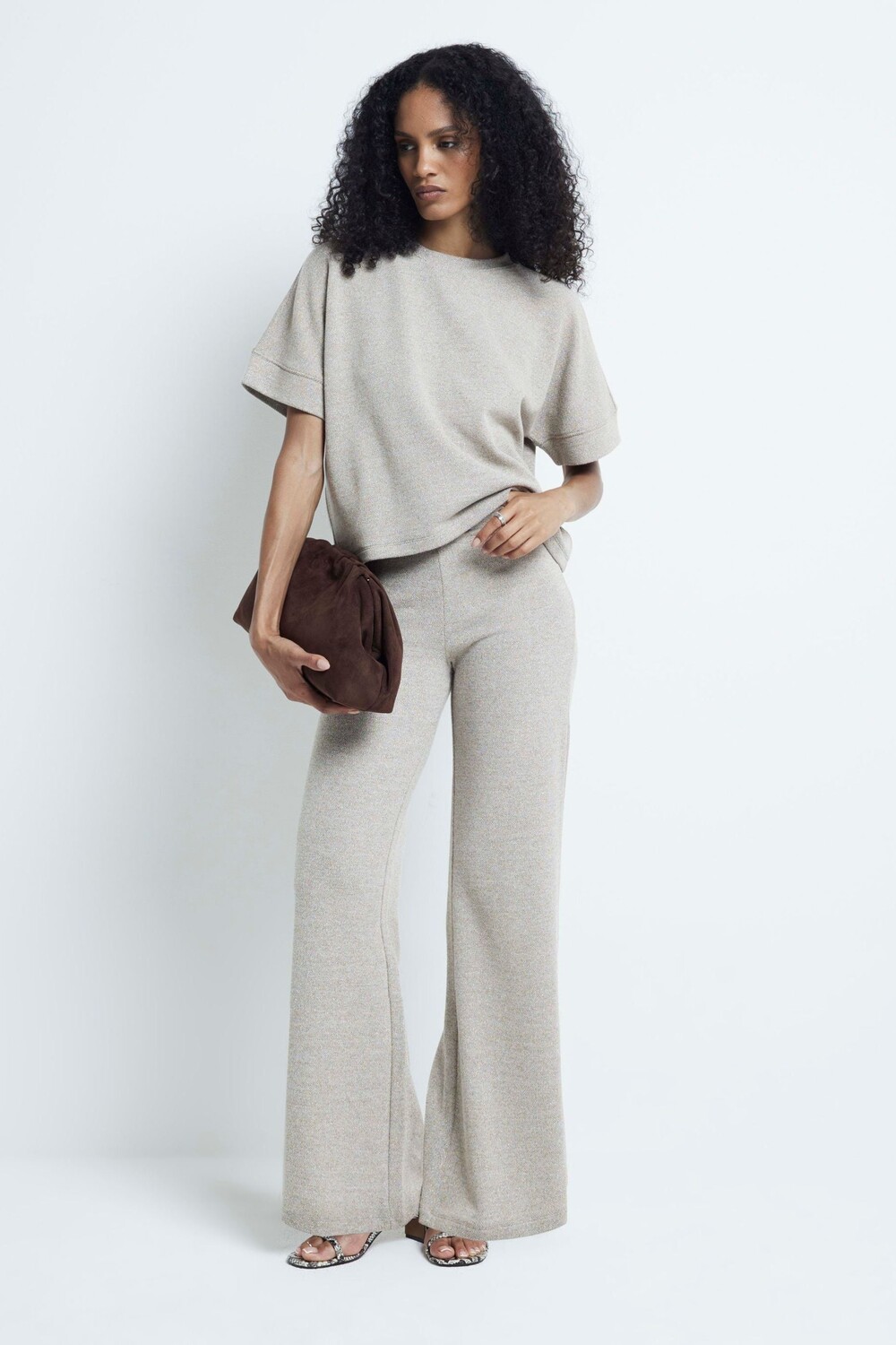 

Широкие брюки крючком River Island, золотой