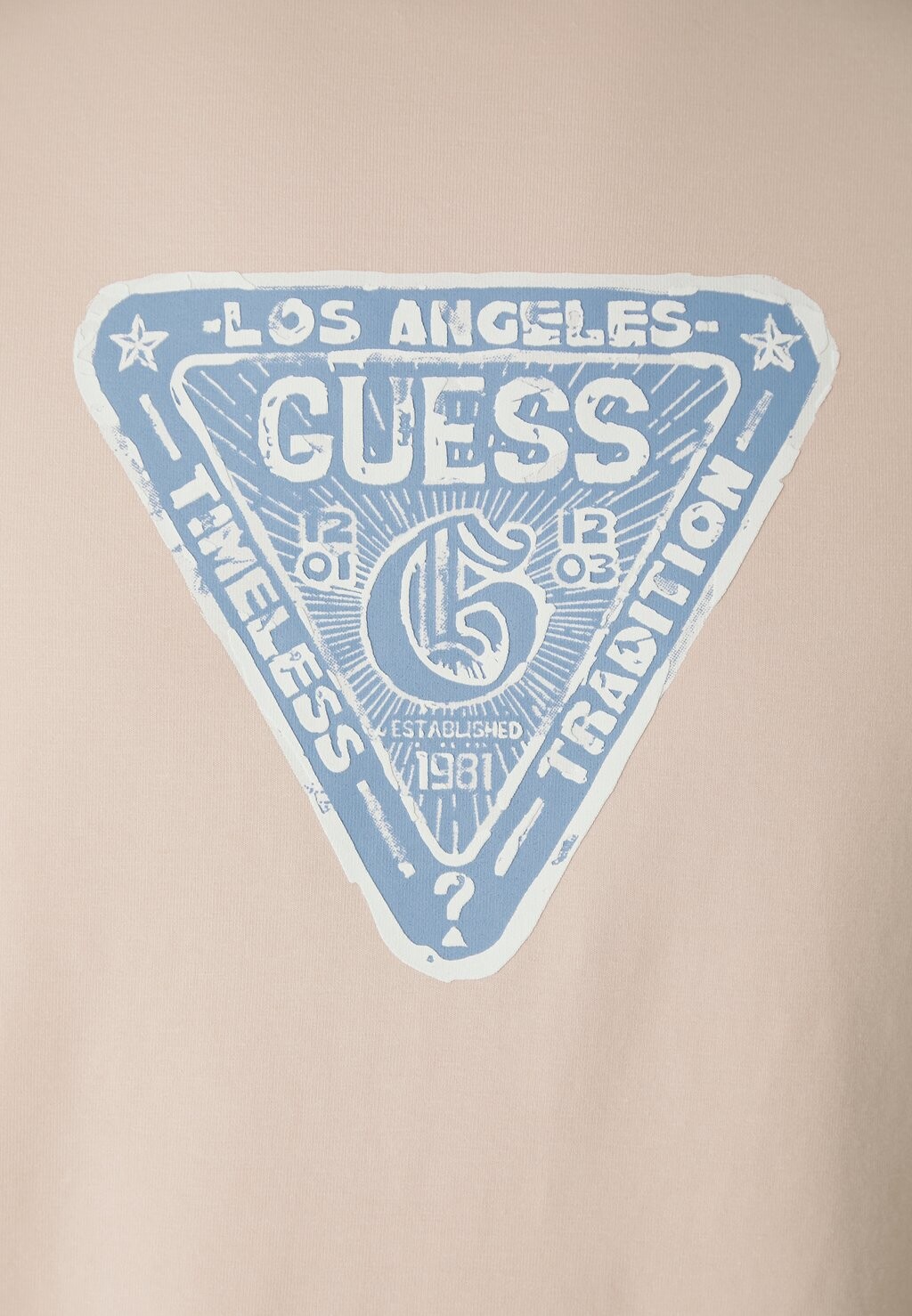 

Принт на футболке SMALL TRIANGLE LOGO TEE Guess, розовый