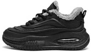 

Мужские зимние ботинки - термоизолированные кроссовки для холодной погоды с амортизированной подошвой из ПВХ, низкая шнуровка, верх из синтетических материалов для походов, тренажерного зала и повседневного использования Minlaidian, черный