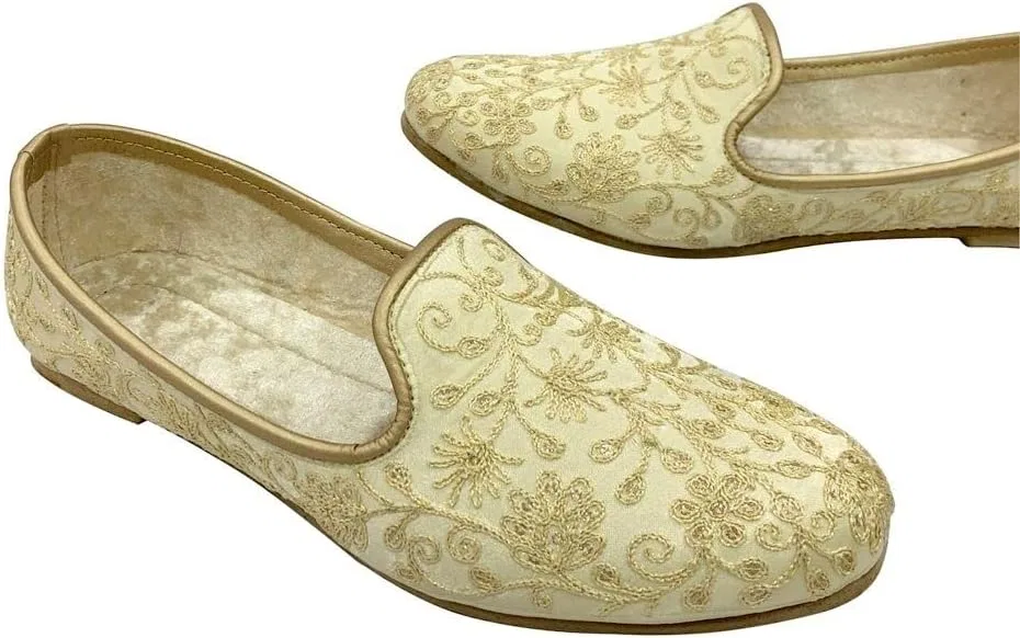 Туфли Stop n Style Jutti Sherwani Shoes for Men Indian Wedding Handmade Ethnic Mojari Punjabi Juti, Cream — фото 3