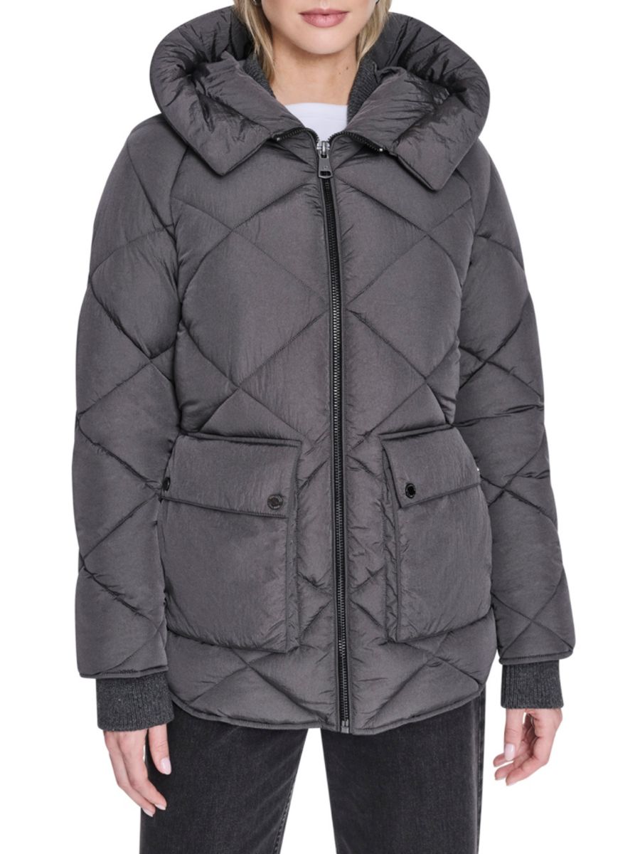 

Куртка-пуховик с мятым узором Kenneth Cole, цвет Gunmetal