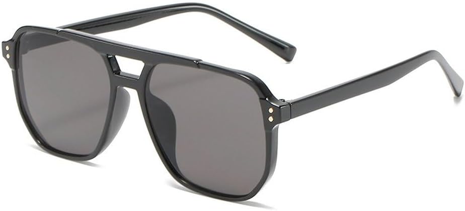 

Ретро-солнцезащитные очки с двойной перемычкой, квадратной формы, женские, модные, сине-оранжевые градиентные, защита от ультрафиолета UV400, мужские солнцезащитные очки SKFGNX, Black Gray