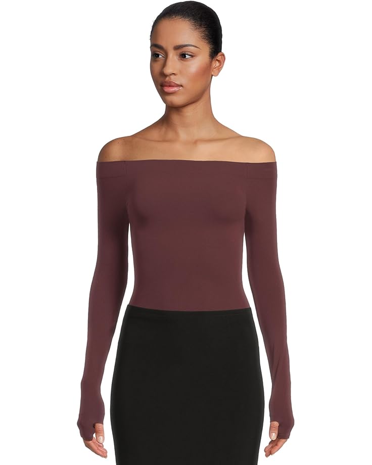 

Женская водолазка Commando Ballet Off-Shoulder с отверстием для большого пальца, Raisin