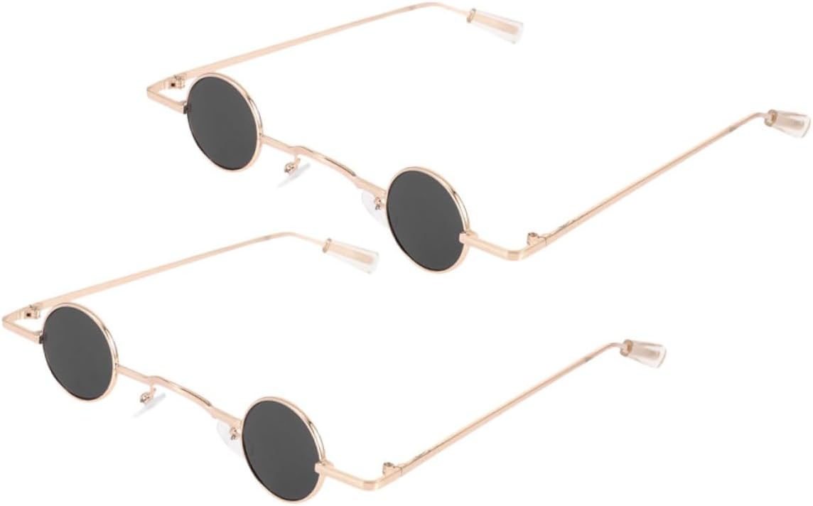 

Солнцезащитные очки PartyKindom в стиле ретро, ​​2 пары, круглые, модные, с защитой от УФ-излучения, для женщин и мужчин, легкая оправа, для пляжа и отдыха на природе, Golden