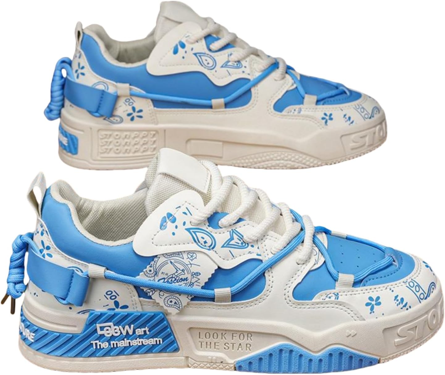 

Мужские модные уличные скейтбордистские кроссовки в стиле колор-блок, удобные, с нескользящей шнуровкой, идеально подходят для прогулок на свежем воздухе весной и летом Kpdwfms, синий