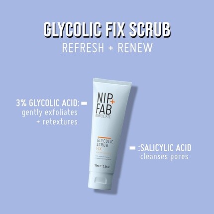 Скраб для лица Nip + Fab с гликолевой кислотой и салициловой кислотой Aha/Bha, отшелушивающее очищающее средство для лица, 75 мл, Nip+Fab — фото 2