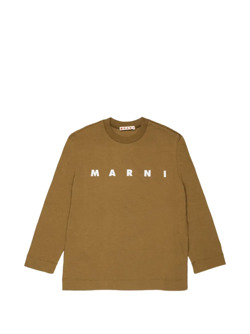 Футболка с длинным рукавом с логотипом Marni Kids, коричневый