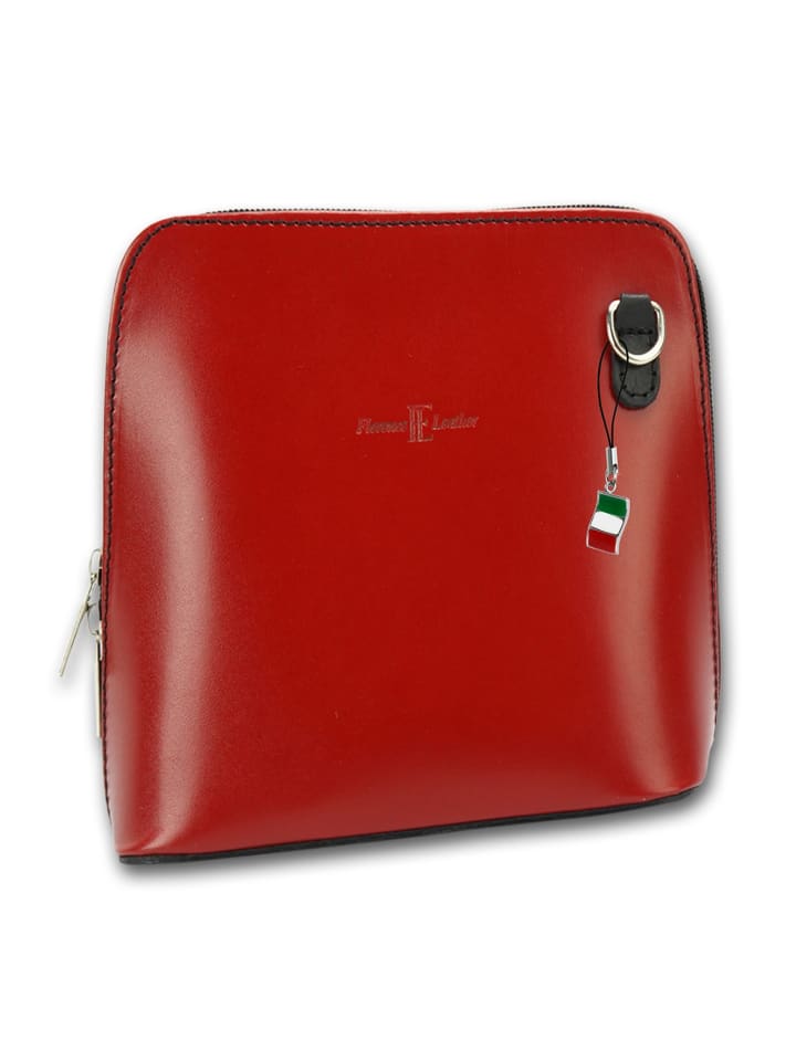 

Кожаная сумка через плечо, сумка Florence, красная с черным, примерно 17 см Florence