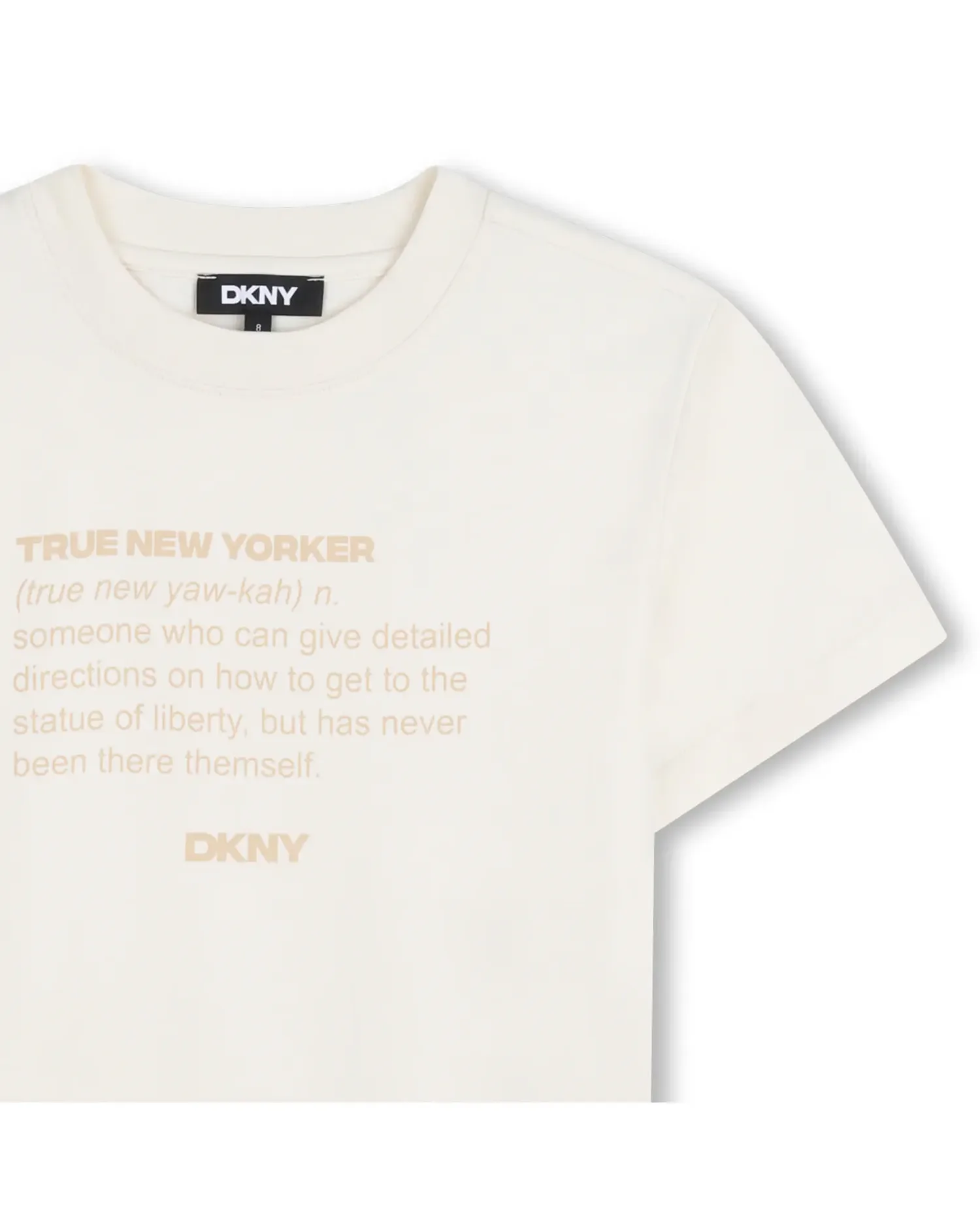 Унисекс футболка из хлопка с большим принтом DKNY, Natural — фото 2