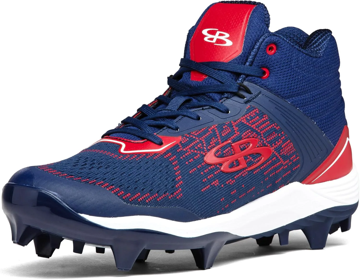 Бутсы Boombah Viper Pureknit для мужчин с формованной средней подошвой - Status - несколько цветовых вариантов - несколько размеров, темно-синий/красный — фото 4