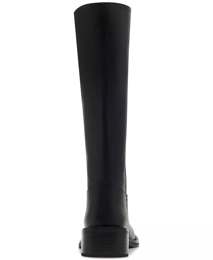 Женские сапоги Steve Madden Riggs кожаные с квадратным носком, черный — фото 3