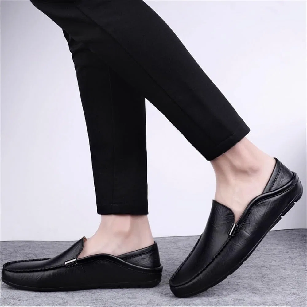 Лоферы мужские Leather Shoes, Black UOPYNE — фото 3