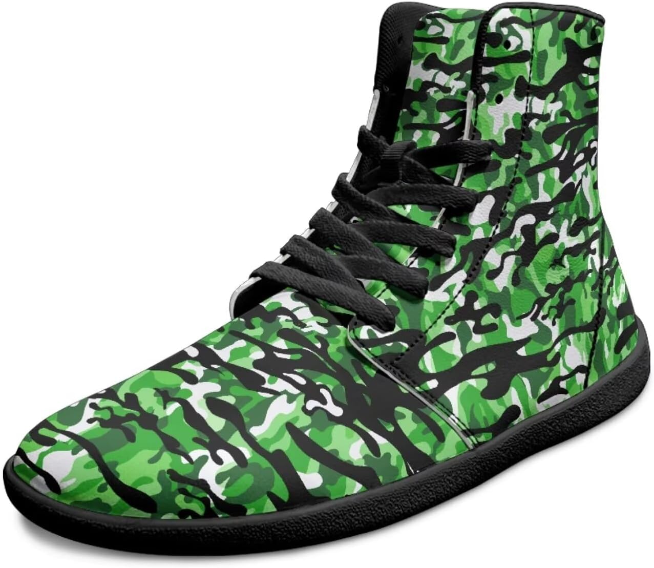 

Мужские высокие кроссовки Barefoot с широкой коробкой для пальцев, подошвой с нулевым уклоном, противоскользящие, для походов и бега, ботинки до щиколотки Xixirimido, зеленый