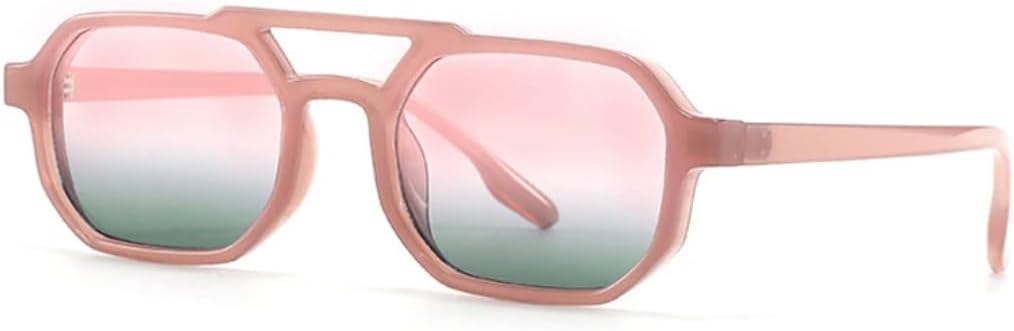 

Солнцезащитные очки с защитой UV400 | Двойные перемычки, панк-стиль, разноцветные линзы | Для женщин и мужчин, для занятий спортом на открытом воздухе и вождения DSVIGF, Pink-pinkgreen