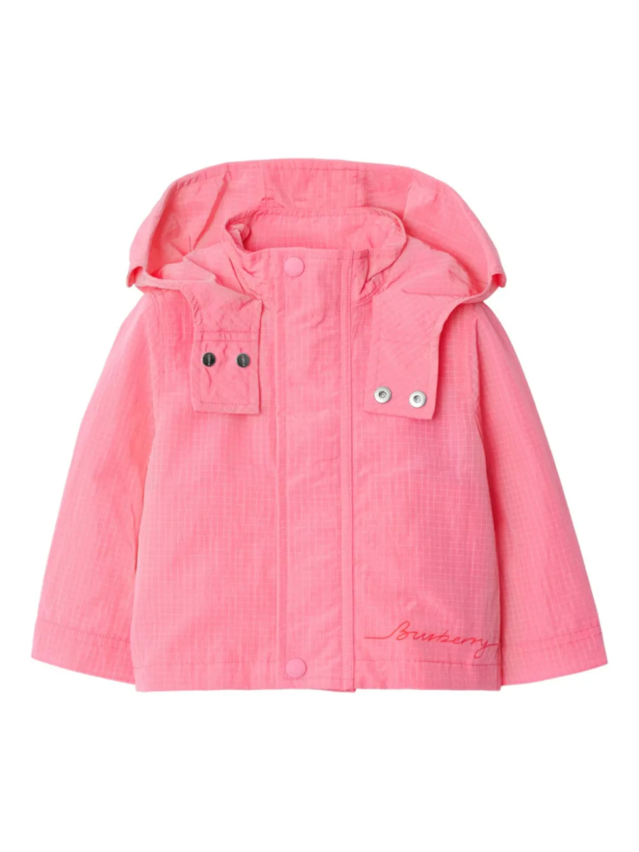 

Burberry Kids куртка с капюшоном и логотипом, розовый