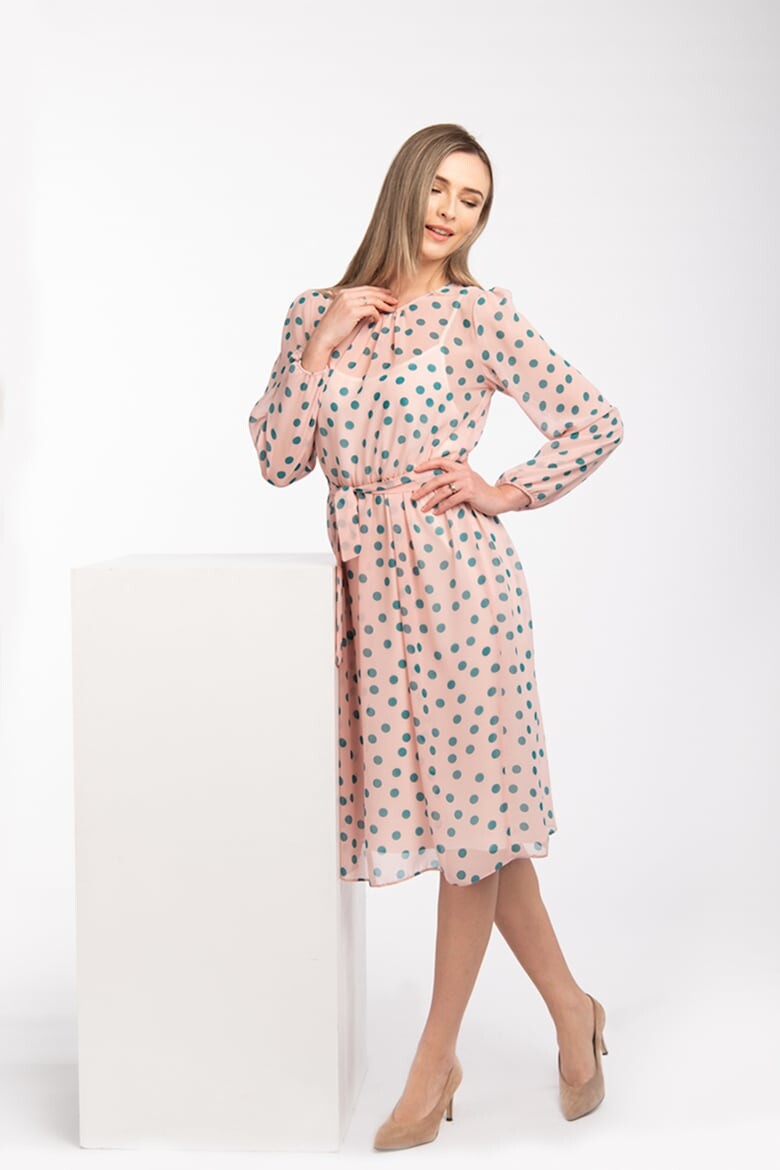

Платье Destinee в горошек с вырезом Couture De Marie, розовый
