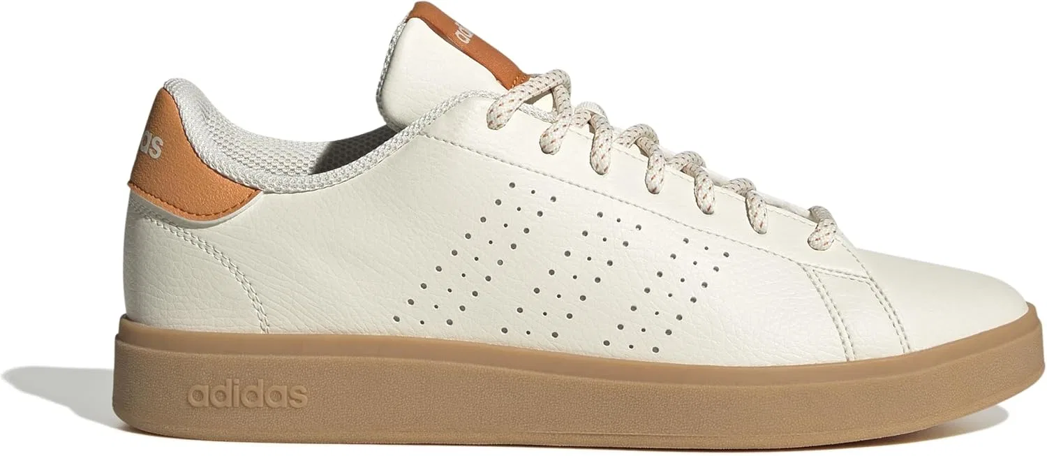 Кроссовки Adidas Unisex Advantage Base 2.0, Off White Off White Focus Orange — фото 2