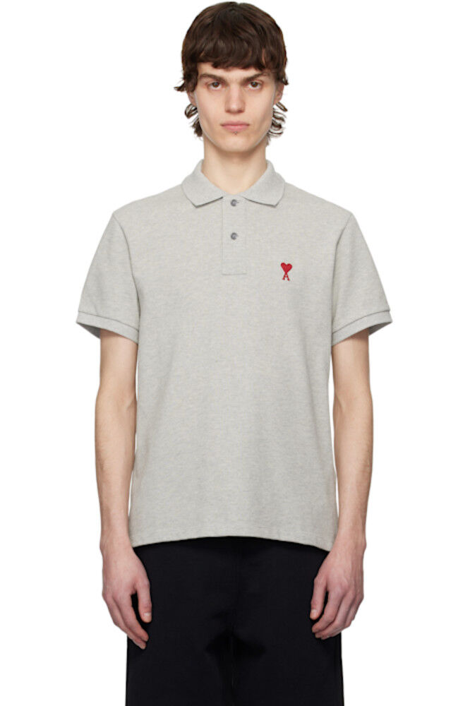 

Серый хлопок Ami de Coeur Polo AMI Paris