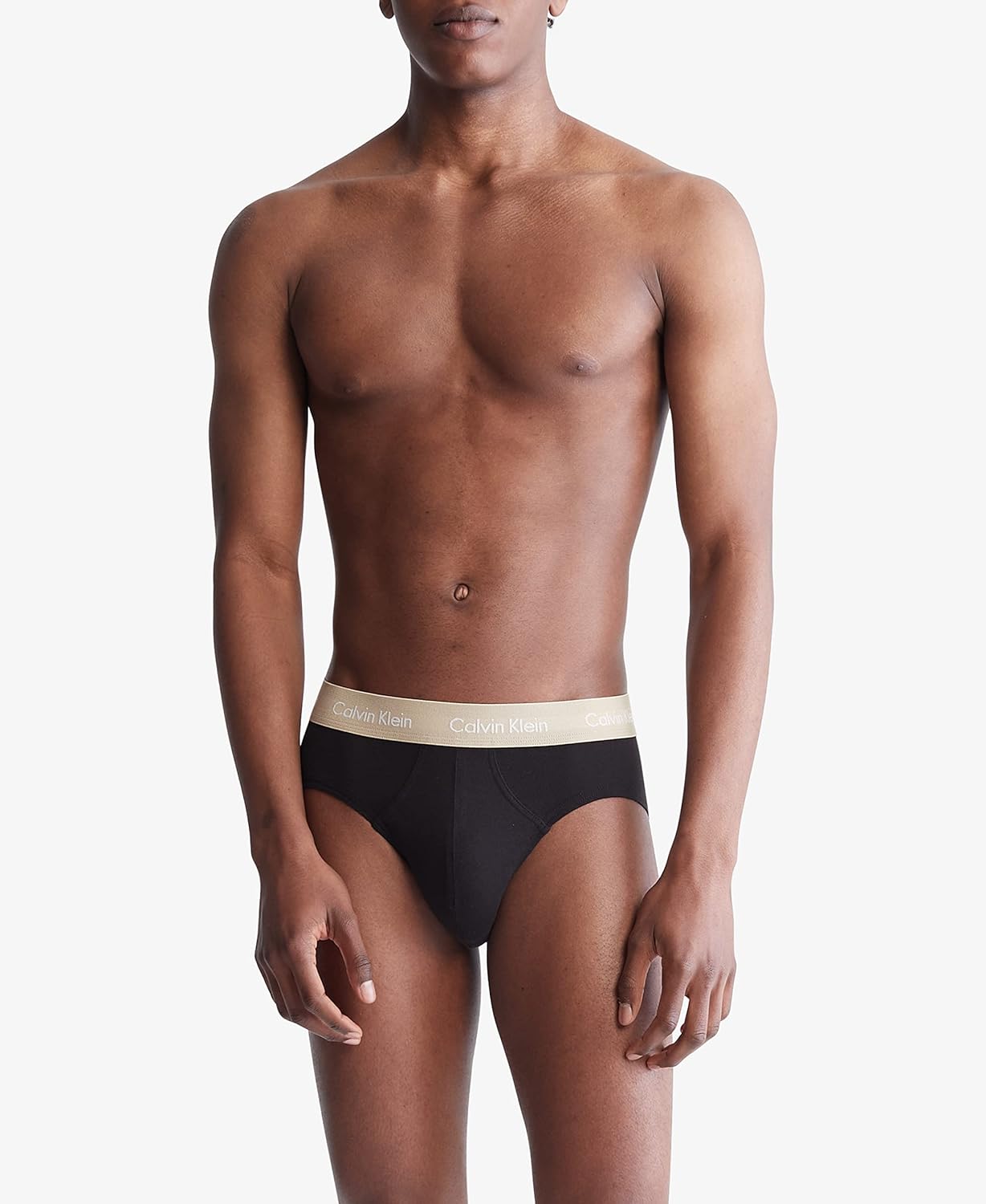 Комплект из 3 трусов-брифов Calvin Klein Mens Cotton Stretch Hip, Black Bodies W/ Shoreline, Clay, Travertine — фото 2