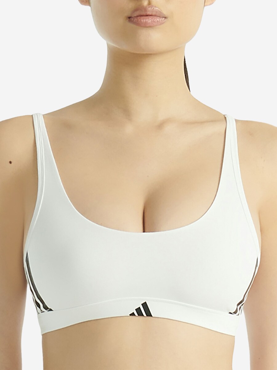 Бюстгальтер-бралетт ADIDAS SPORTSWEAR Scoop Bralette - Sport Active Essentials , White — фото 2