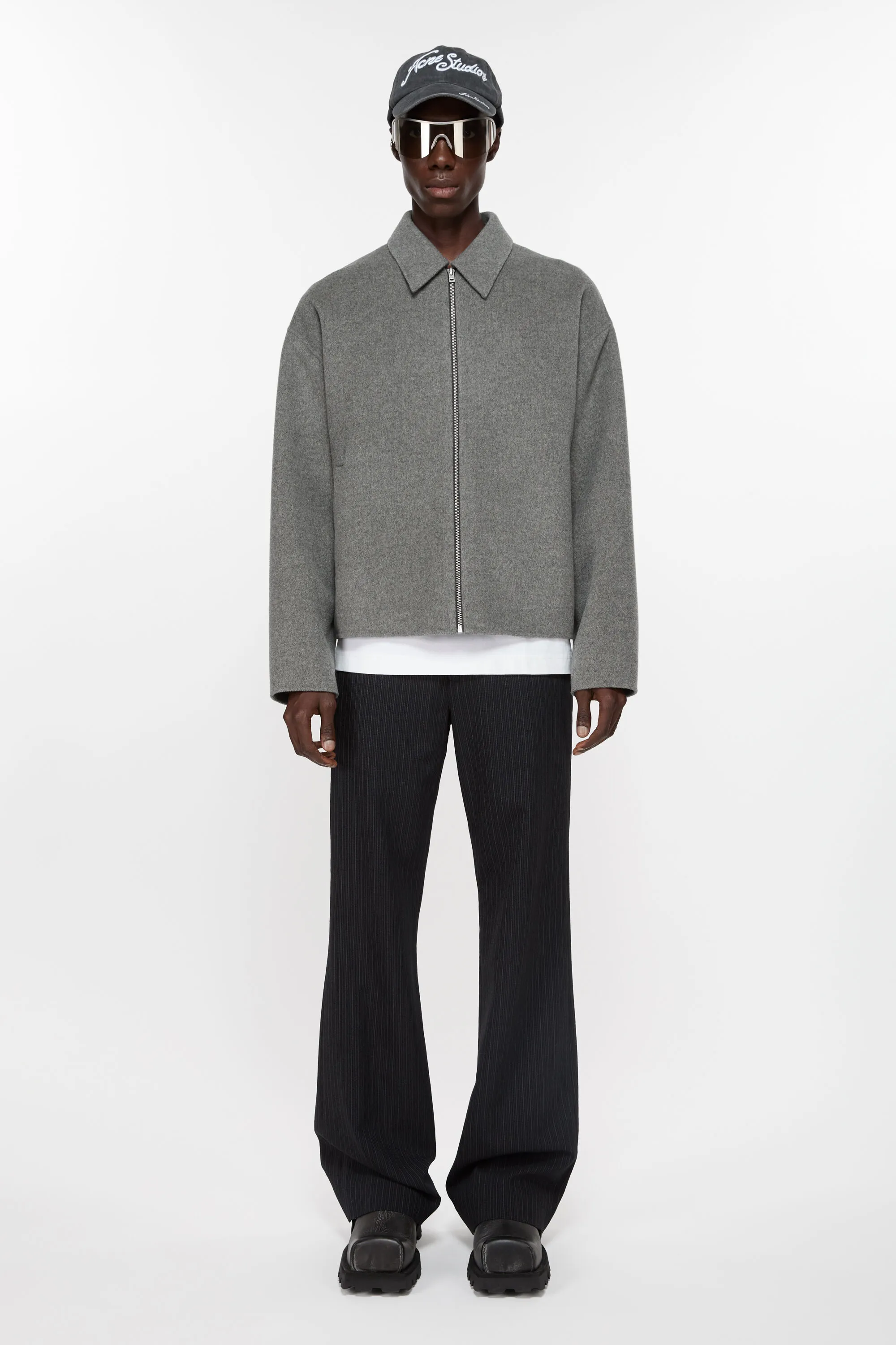 

Шерстяная куртка на молнии Acne Studios, Grey Melange