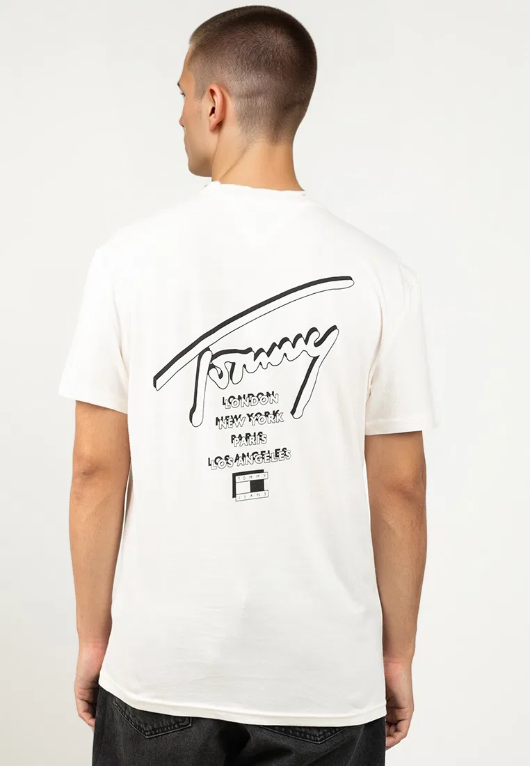 Футболка с принтом, короткий рукав, Tommy Jeans Tommy Hilfiger, белый — фото 2