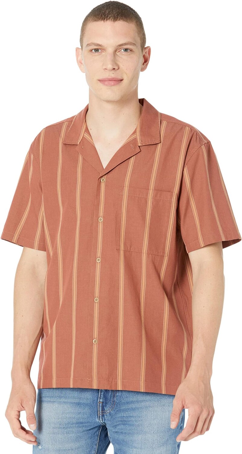 

Рубашка Madewell Short Sleeve Boxy, цвет Burnt Umber Multi Cabana Stripe