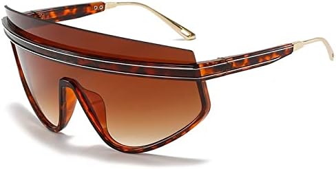 

Солнцезащитные очки-щитки One Piece для женщин, винтажные, увеличенного размера, в полуободковой оправе, в полоску, мужские, цвета шампанского, черные MTZJH, Leopard Tea