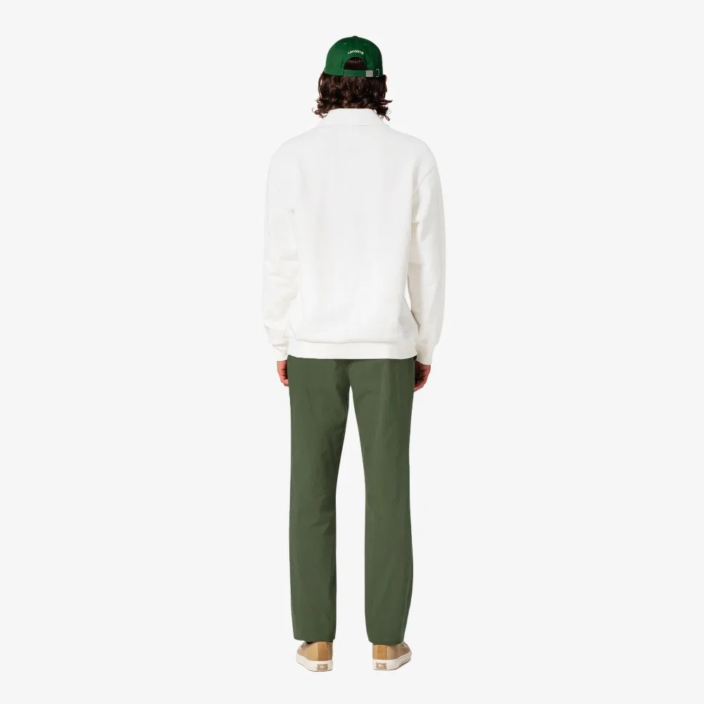 Мужские брюки чиносы с начёсом тёмно-хаки от Lacoste — фото 3