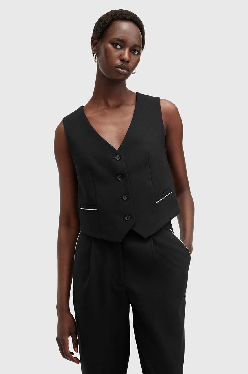 Жилет с добавлением шерсти ATLAS KRYS WAISTCOAT AllSaints, черный — фото 2